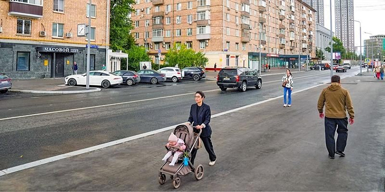 В центре Москвы комплексно отремонтировали улицу Пресненский Вал